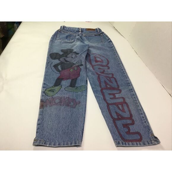 New York Jean Co womens  Jeans hand painted Mickey Minnie Mouse Size 5/6 Juniors - Picture 6 of 11
